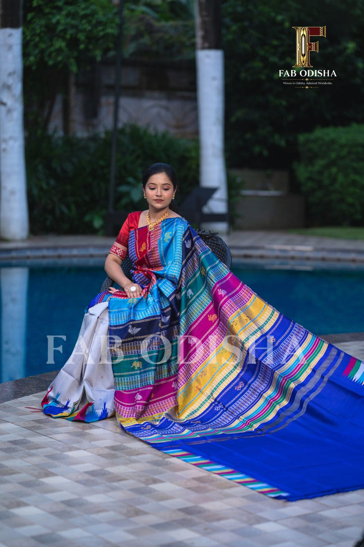 REVATI SUTRA BERHAMPURI DOUBLE AANCHAL PURE SILK PATTA SAREE