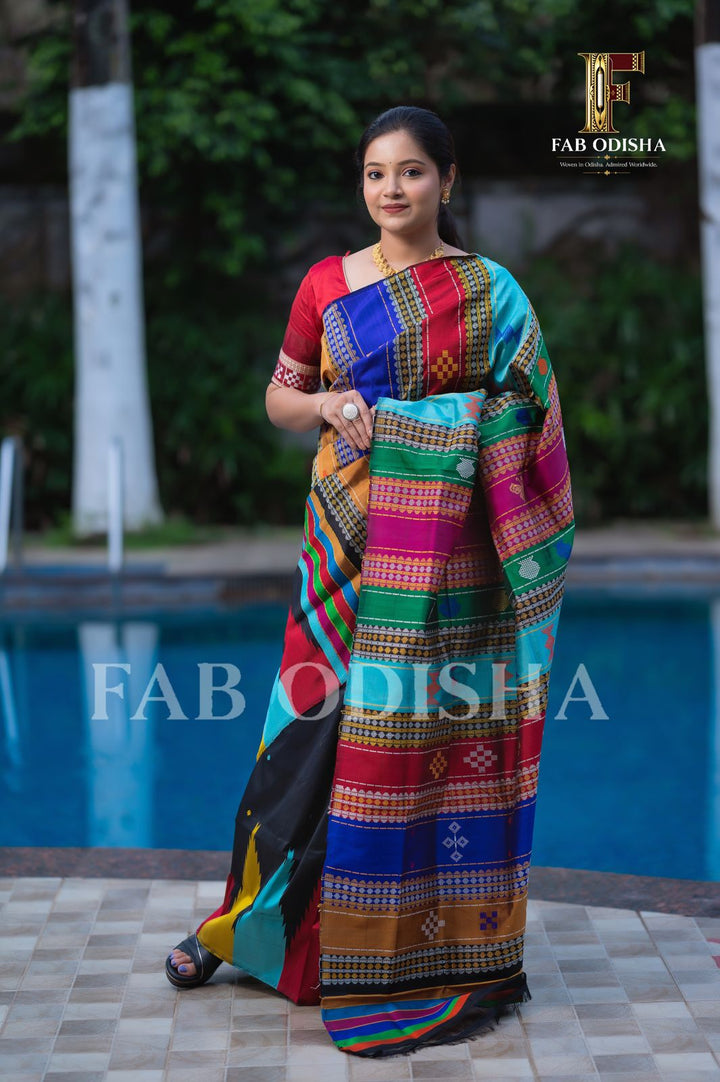 NIHARIKA NANDINI BERHAMPURI DOUBLE AANCHAL PURE SILK PATTA SAREE