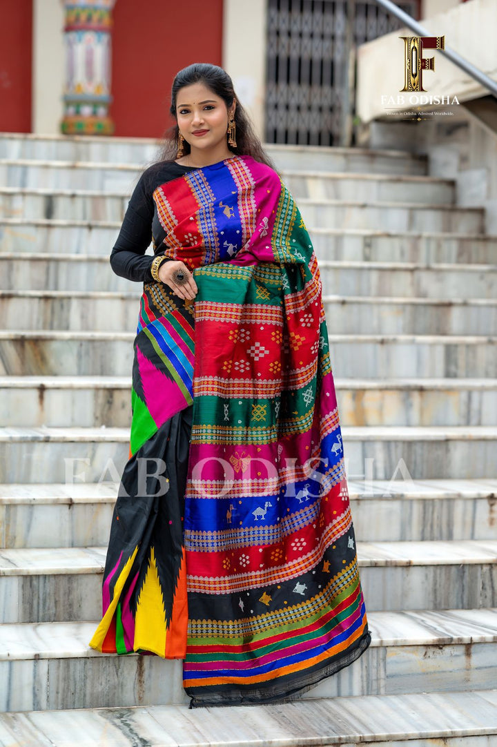MANGALYA SUTRA BERHAMPURI DOUBLE AANCHAL PURE SILK PATTA SAREE