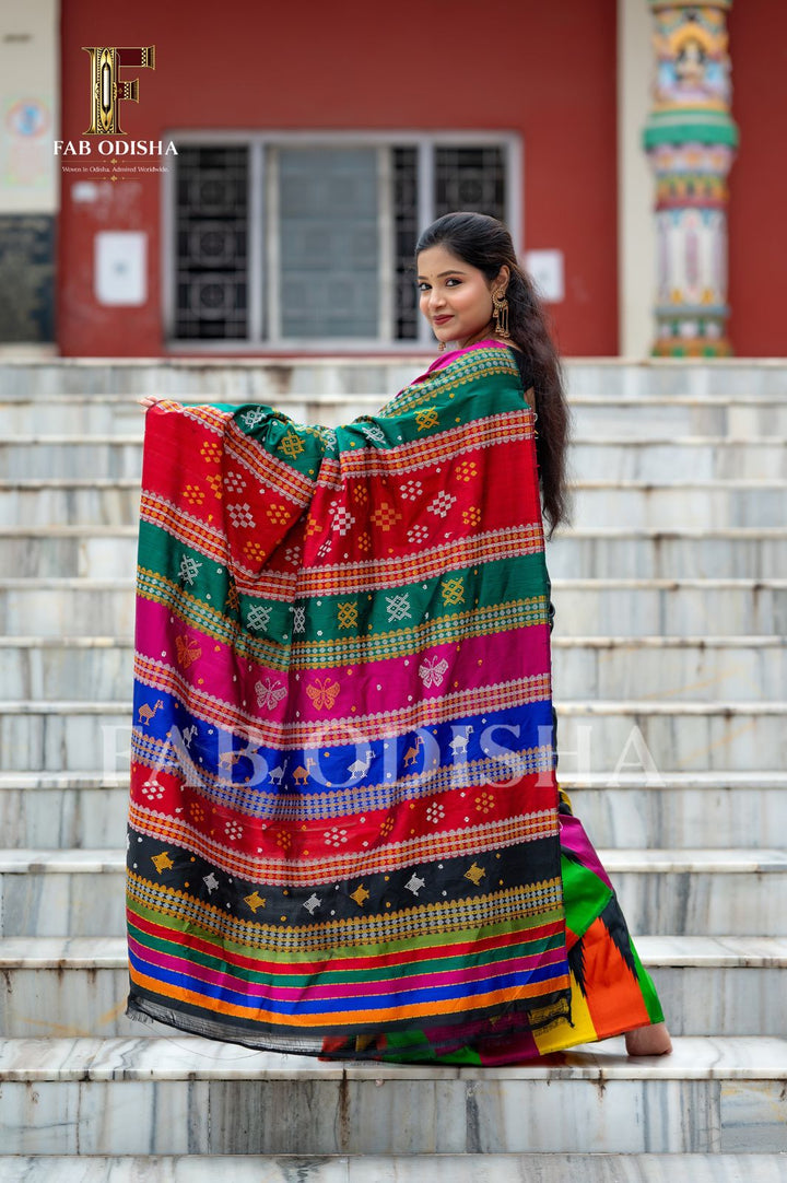 MANGALYA SUTRA BERHAMPURI DOUBLE AANCHAL PURE SILK PATTA SAREE