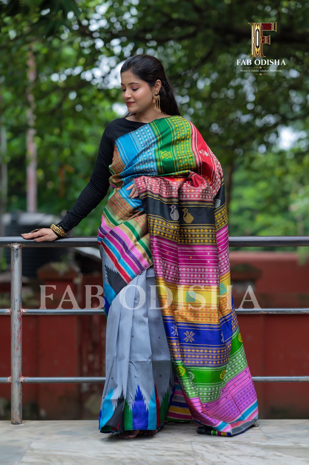 TEJIKA ETHEREAL CHARM BERHAMPURI DOUBLE AANCHAL PURE SILK PATTA SAREE