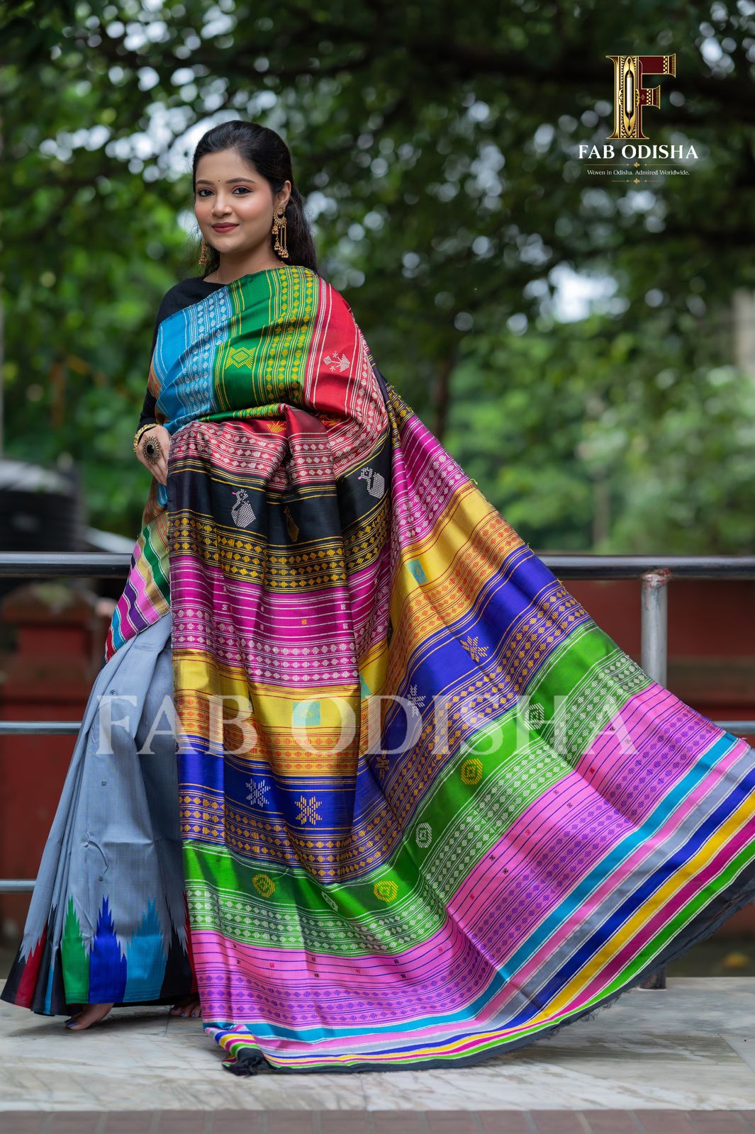 TEJIKA ETHEREAL CHARM BERHAMPURI DOUBLE AANCHAL PURE SILK PATTA SAREE