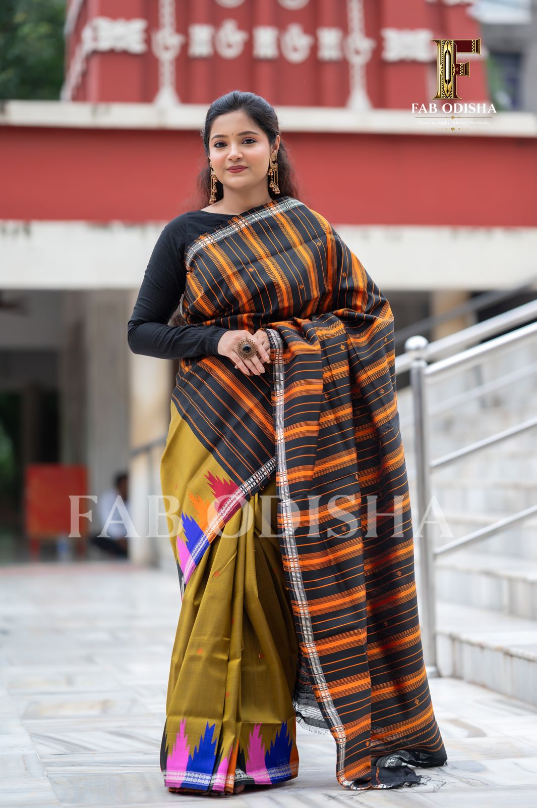 AMRITA CELESTIAL PLEATS BERHAMPURI DOUBLE AANCHAL PURE SILK PATTA SAREE