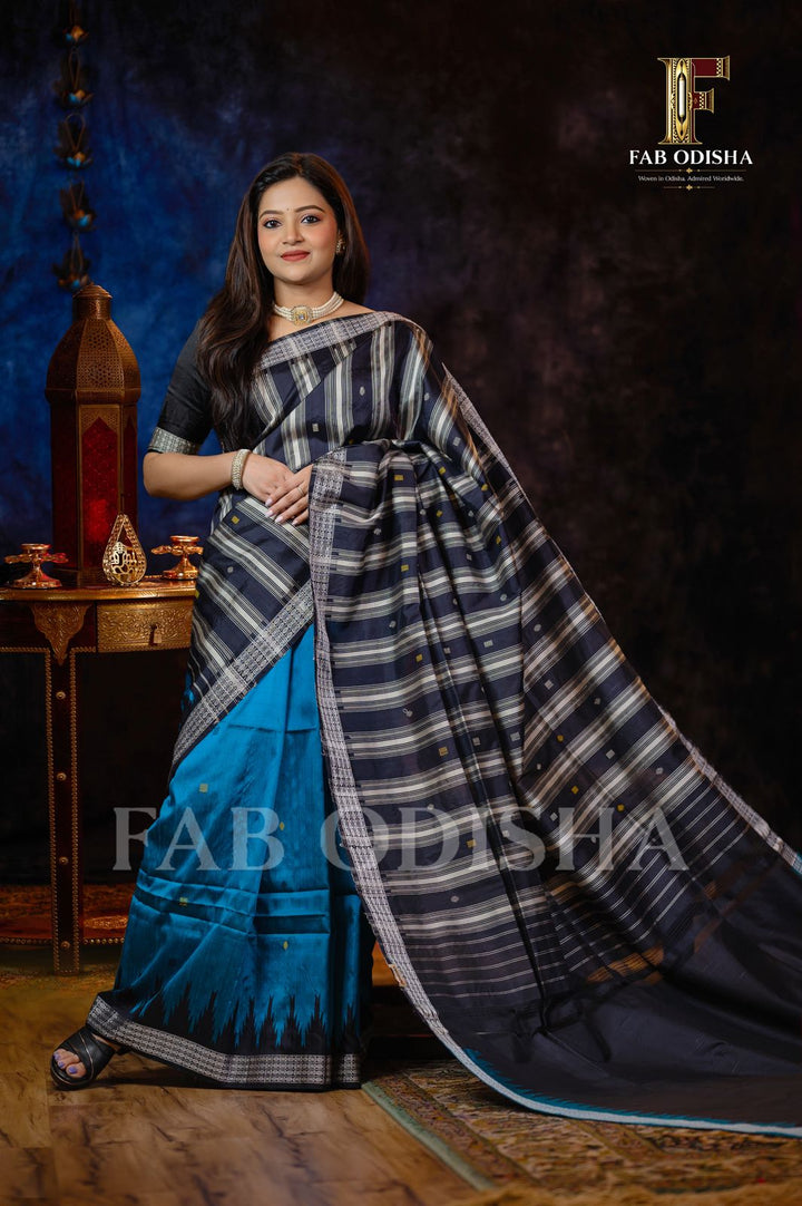 SWAROOPA SAUMYA BERHAMPURI DOUBLE AANCHAL PURE SILK PATTA SAREE