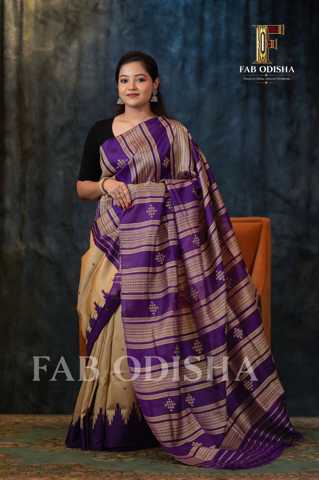 HEMVATI GOLDEN AURA BERHAMPURI DOUBLE AANCHAL PURE SILK PATTA SAREE
