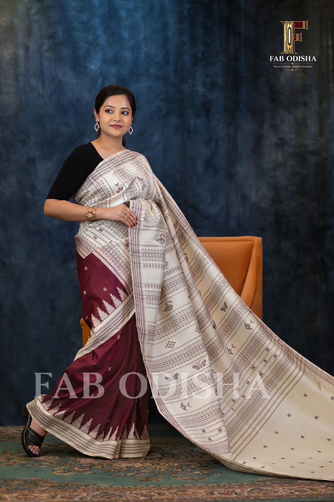 SITA DIVYA VASTRA NATURAL DYE BERHAMPURI DOUBLE AANCHAL PURE SILK PATTA SAREE