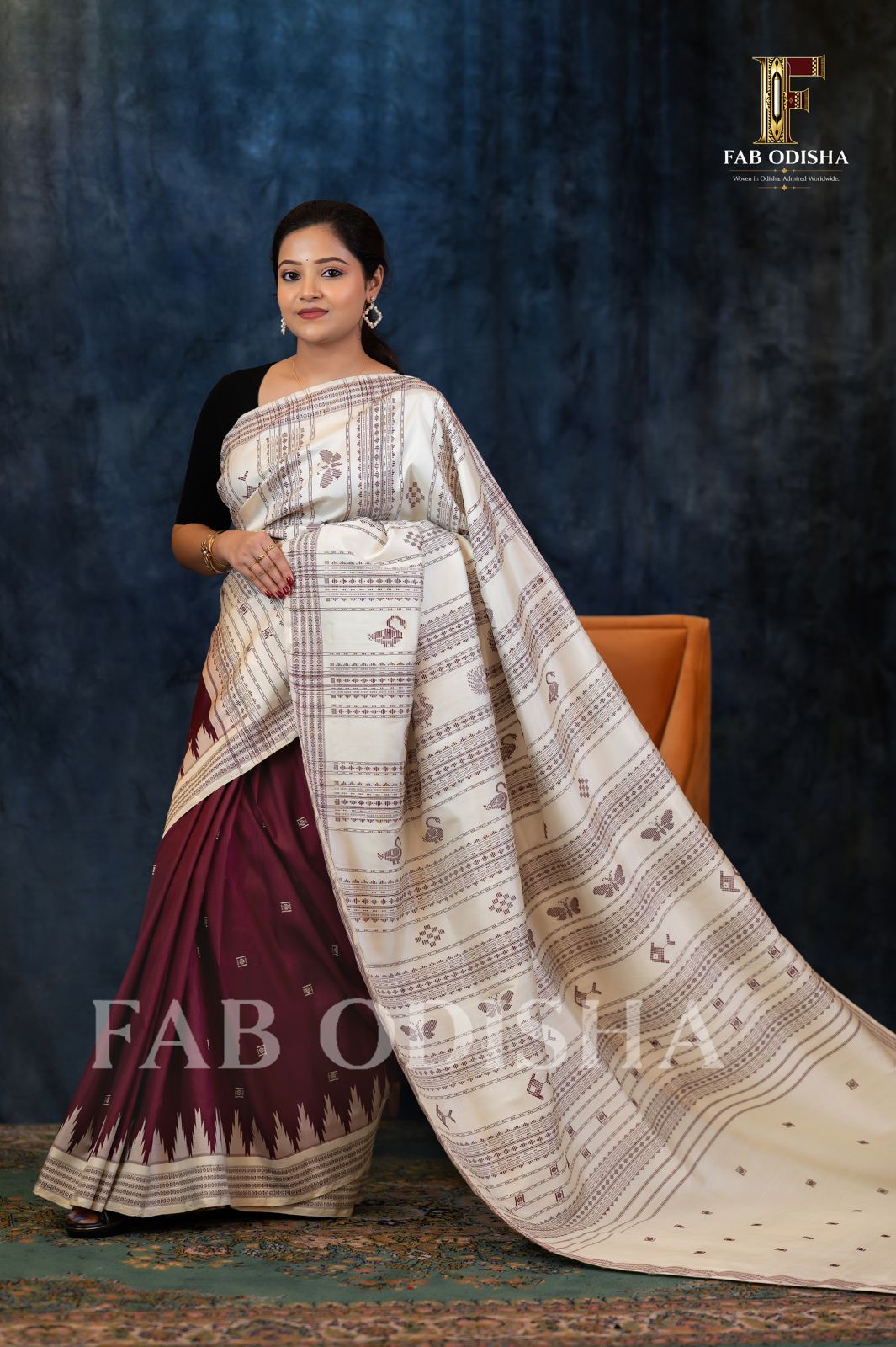 SITA DIVYA VASTRA NATURAL DYE BERHAMPURI DOUBLE AANCHAL PURE SILK PATTA SAREE