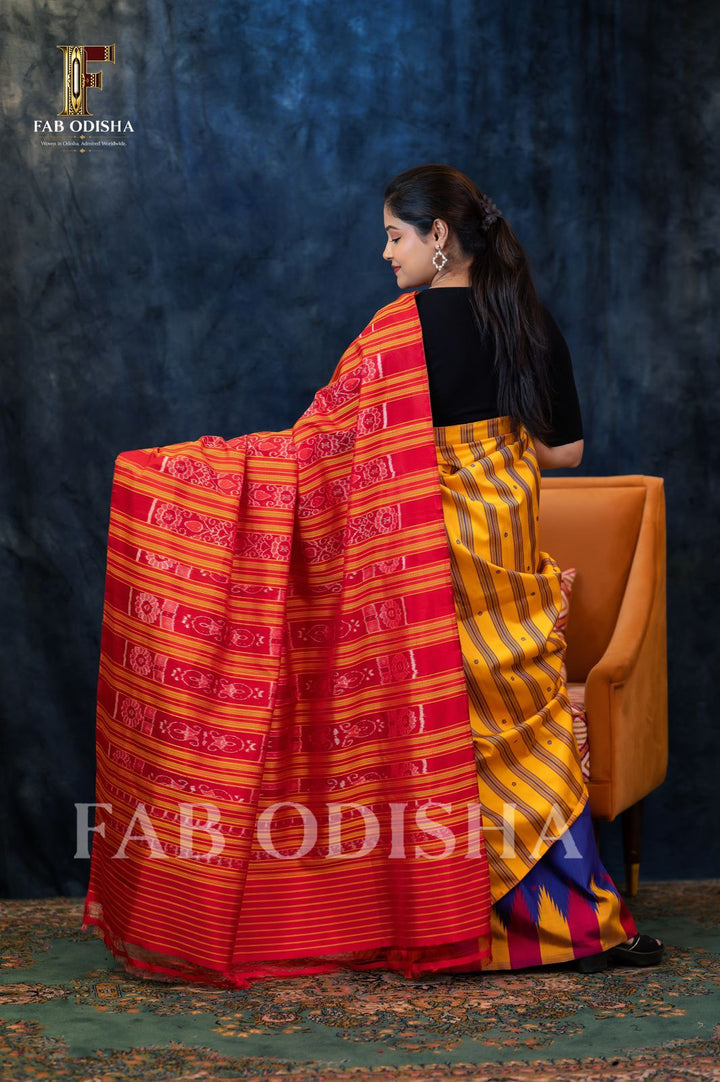 RACHANA VASTRA EXCLUSIVE PATLI BERHAMPURI DOUBLE AANCHAL PURE SILK PATTA SAREE