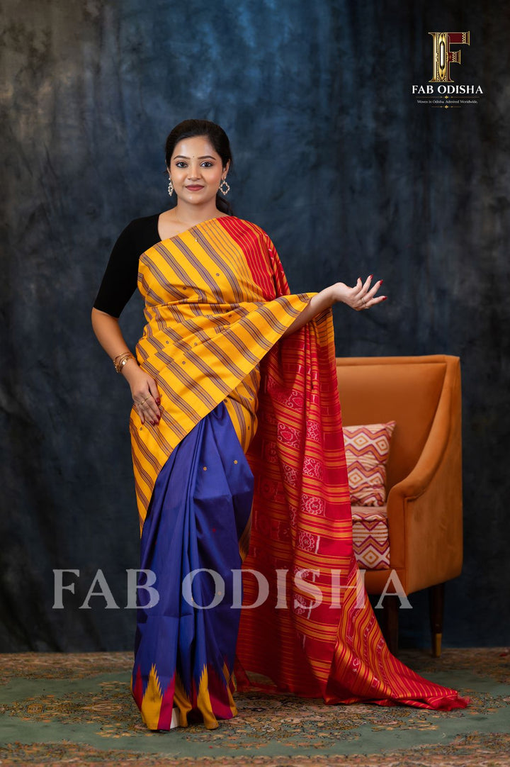 RACHANA VASTRA EXCLUSIVE PATLI BERHAMPURI DOUBLE AANCHAL PURE SILK PATTA SAREE