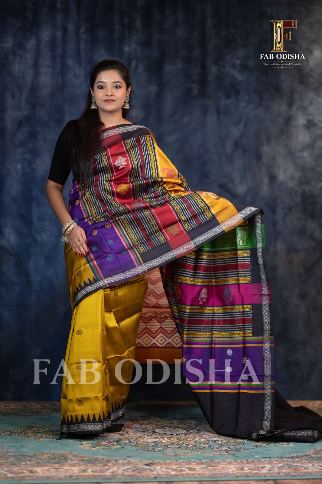 JYOTIRMOYI SERENITY BERHAMPURI DOUBLE AANCHAL PURE SILK PATTA SAREE