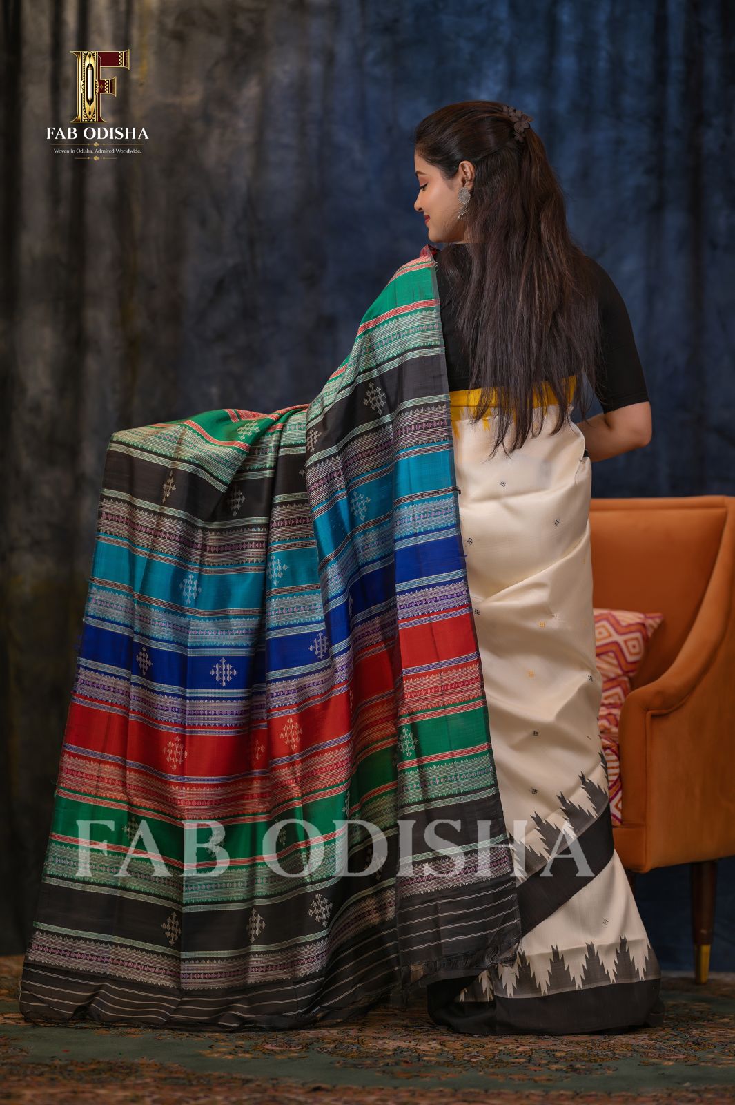 AARADHNA LUXE BERHAMPURI DOUBLE AANCHAL PURE SILK PATTA SAREE