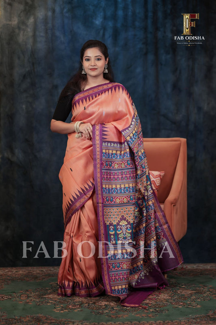 MAYURIKA SWARNIMA RARE AND PREMIUM JACQUARD HAND-WOVEN FINE TUSSAR SILK SAREE