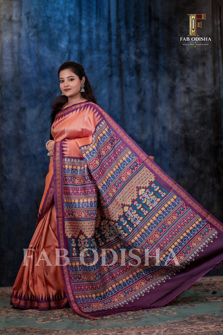 MAYURIKA SWARNIMA RARE AND PREMIUM JACQUARD HAND-WOVEN FINE TUSSAR SILK SAREE