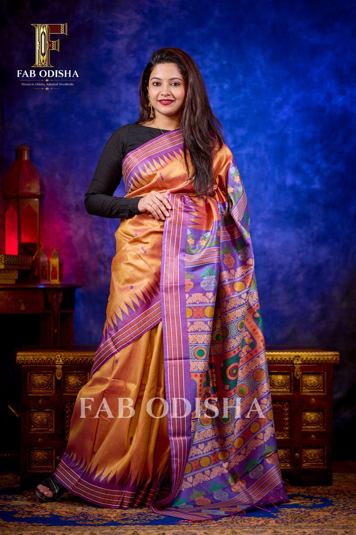 THE EMPRESS EDIT RARE AND PREMIUM JACQUARD HAND-WOVEN FINE TUSSAR SILK SAREE