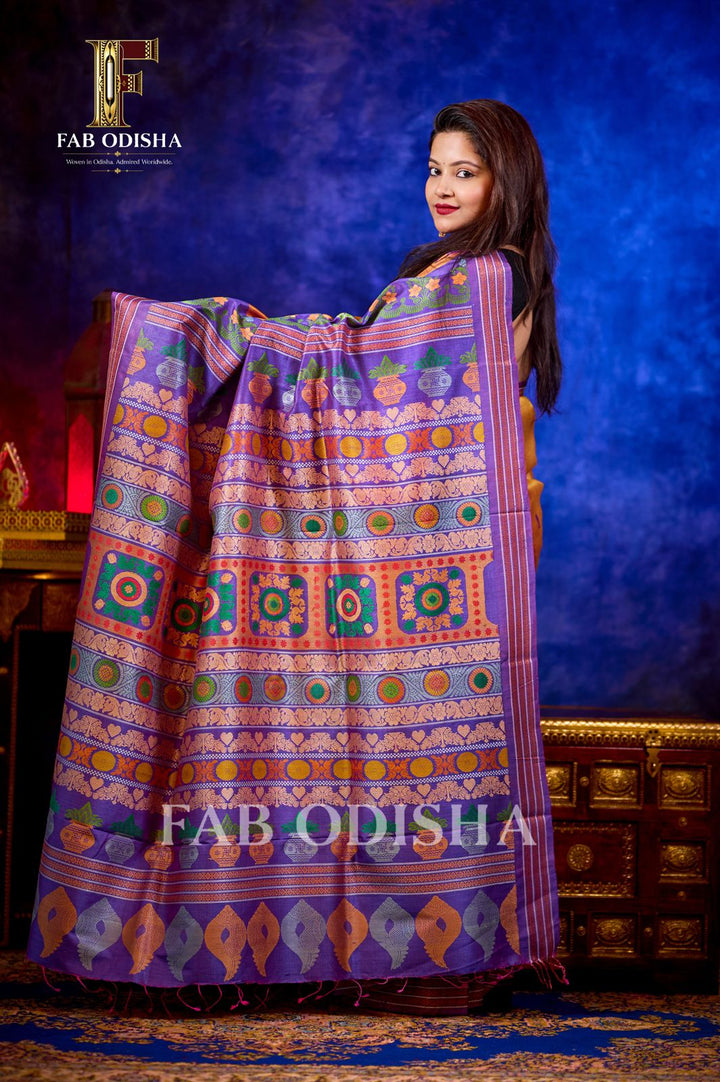 THE EMPRESS EDIT RARE AND PREMIUM JACQUARD HAND-WOVEN FINE TUSSAR SILK SAREE