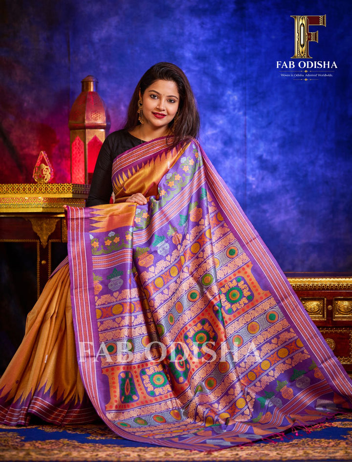 THE EMPRESS EDIT RARE AND PREMIUM JACQUARD HAND-WOVEN FINE TUSSAR SILK SAREE