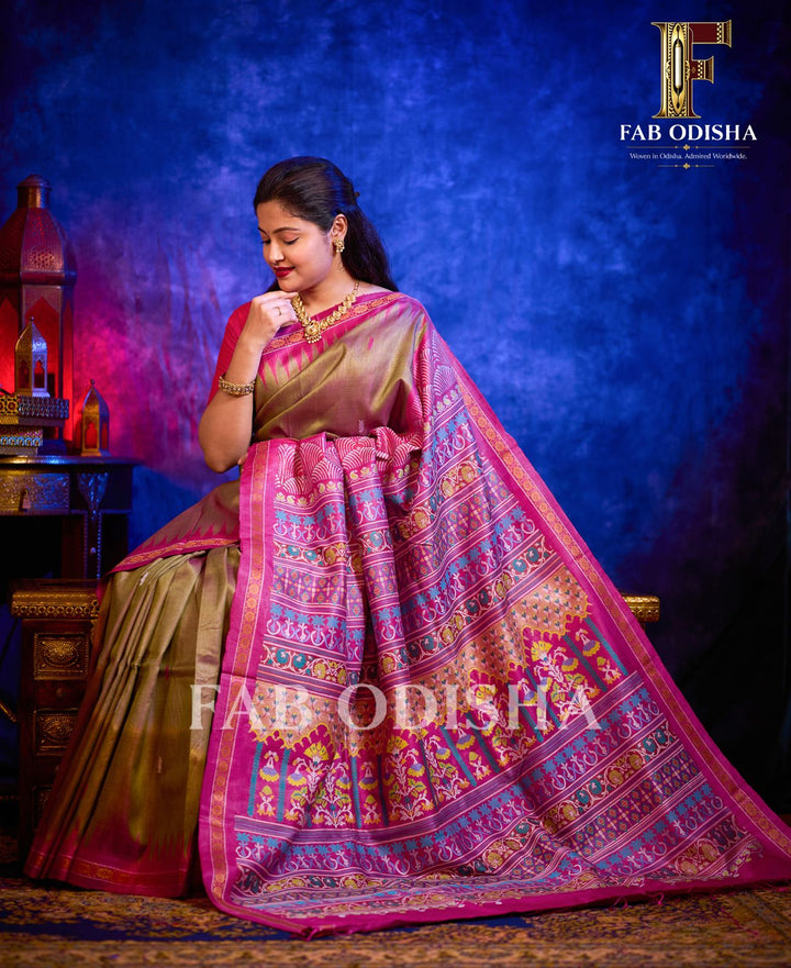 RAJANYA VAIBHAV RARE AND PREMIUM JACQUARD HAND-WOVEN FINE TUSSAR SILK SAREE