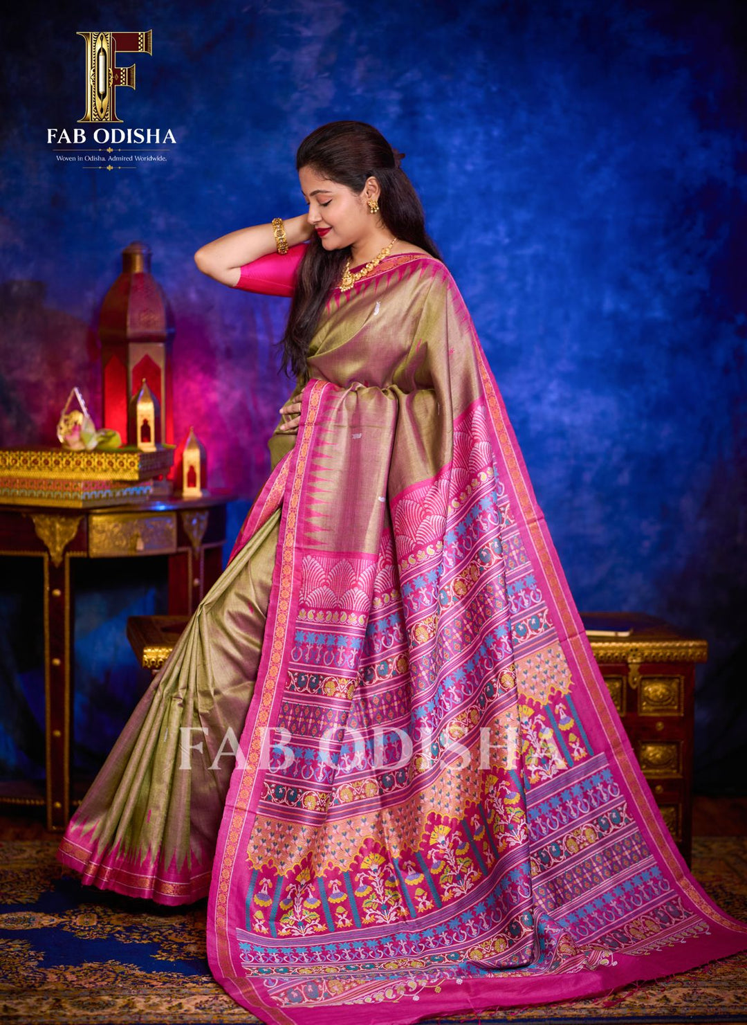 RAJANYA VAIBHAV RARE AND PREMIUM JACQUARD HAND-WOVEN FINE TUSSAR SILK SAREE