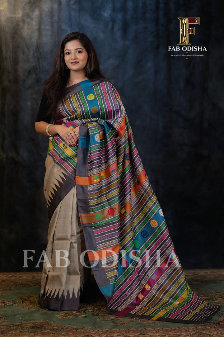 MALIKA-E-KHAAS LUXE EDITION MASTER WEAVE FINE TUSSAR SILK SAREE