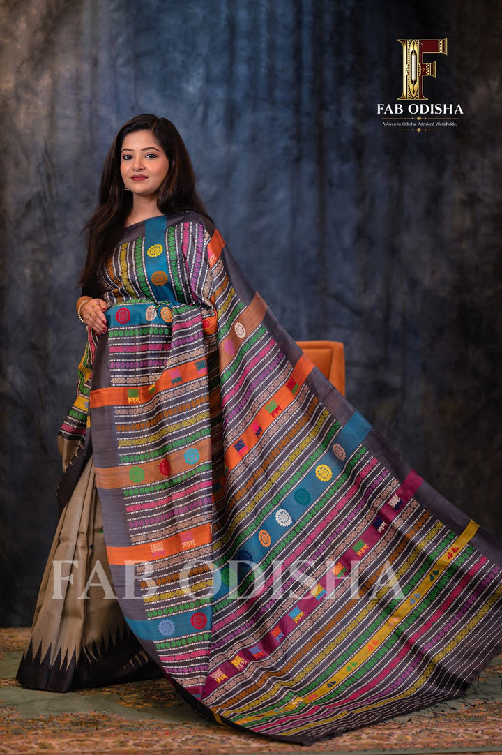 MALIKA-E-KHAAS LUXE EDITION MASTER WEAVE FINE TUSSAR SILK SAREE