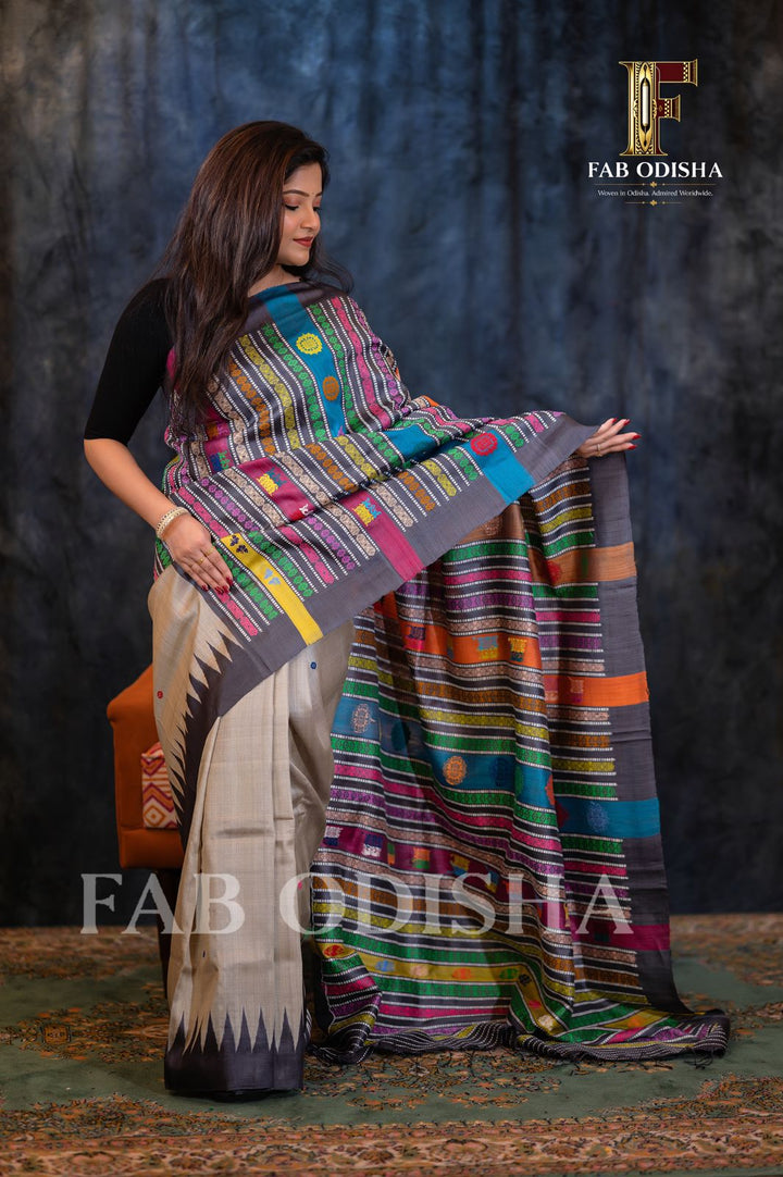 MALIKA-E-KHAAS LUXE EDITION MASTER WEAVE FINE TUSSAR SILK SAREE