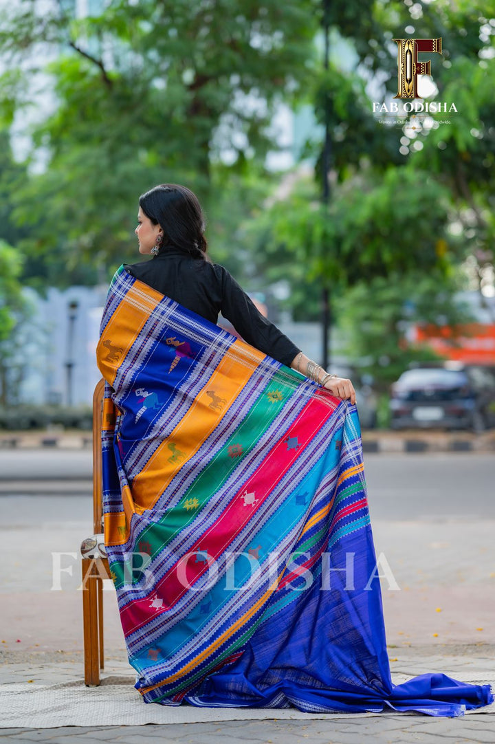 SEPHALIKA SUGANDHITA BERHAMPURI HANDLOOM DOUBLE AANCHAL PURE SILK PATTA SAREE