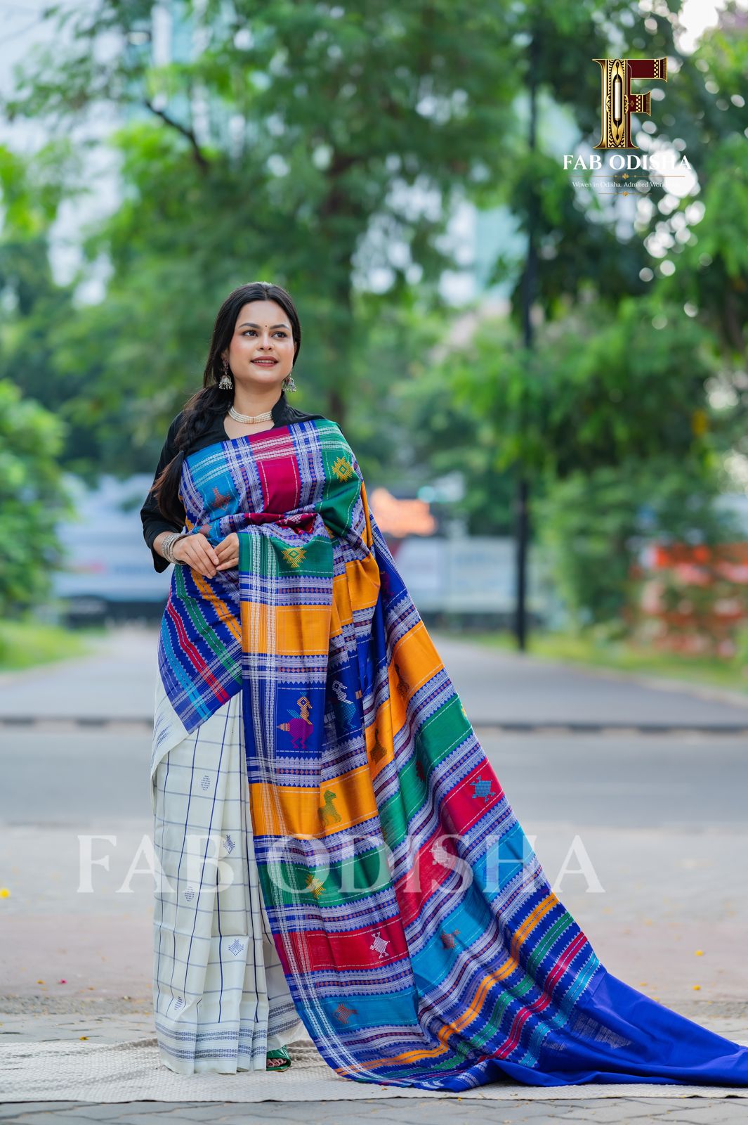 SEPHALIKA SUGANDHITA BERHAMPURI HANDLOOM DOUBLE AANCHAL PURE SILK PATTA SAREE
