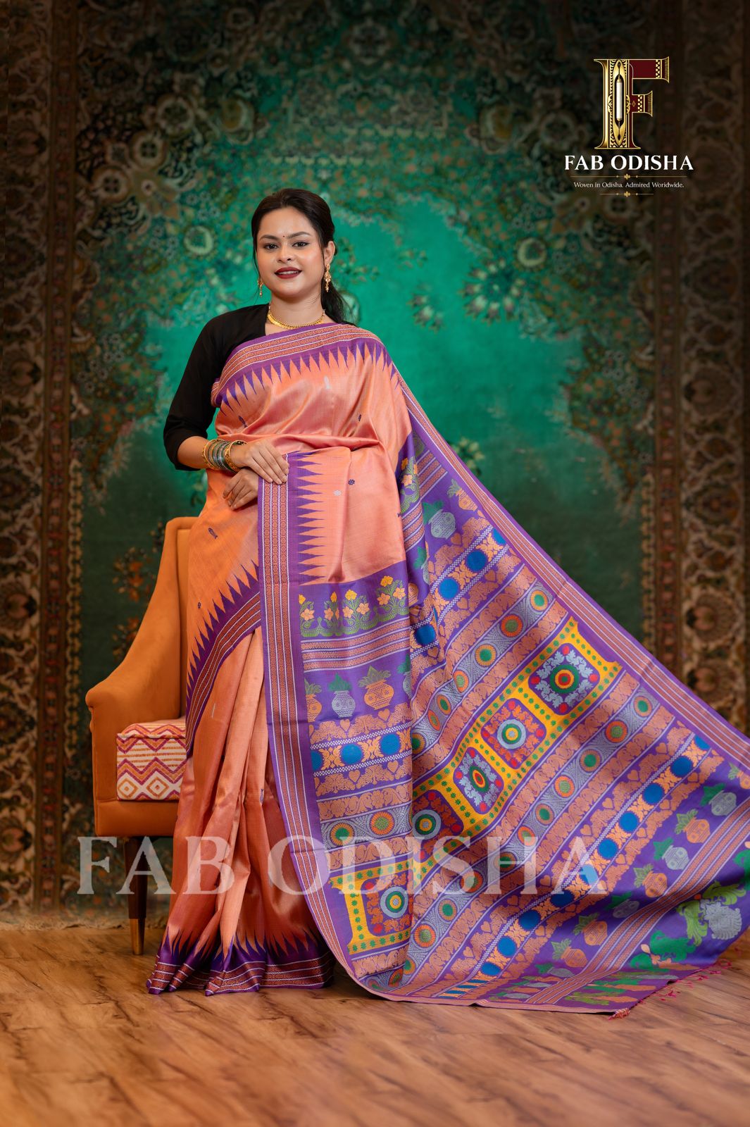 KOHINOOR ROYAL RARE AND PREMIUM JACQUARD HAND-WOVEN FINE TUSSAR SILK SAREE