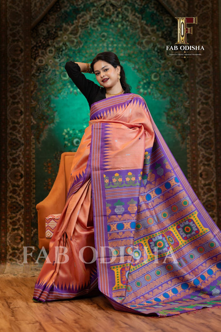 KOHINOOR ROYAL RARE AND PREMIUM JACQUARD HAND-WOVEN FINE TUSSAR SILK SAREE