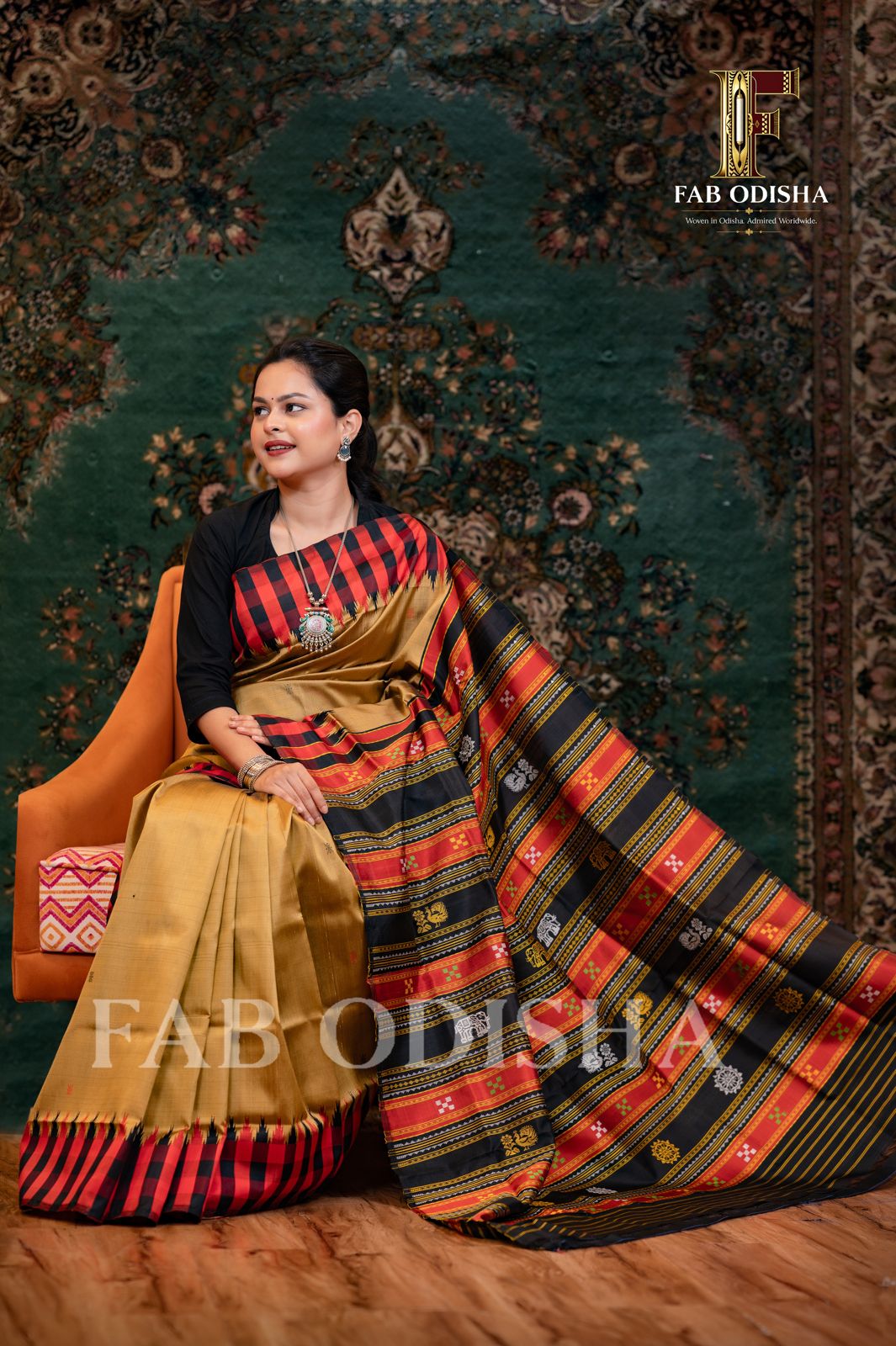 SWARNA MANIKARNIKA EXCLUSIVE MASTERWEAVE BERHAMPURI HANDLOOM PURE SILK PATTA SAREE