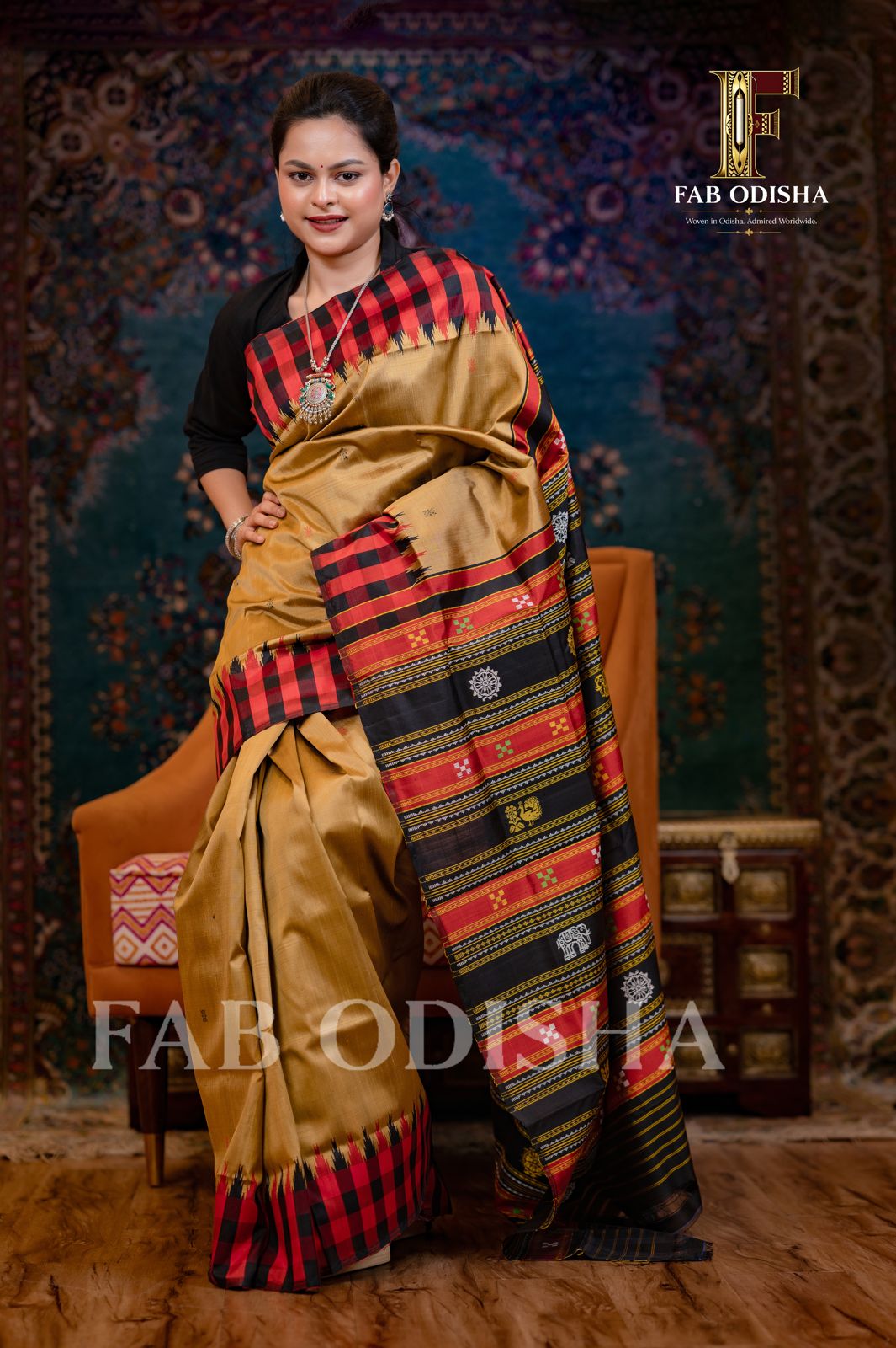 SWARNA MANIKARNIKA EXCLUSIVE MASTERWEAVE BERHAMPURI HANDLOOM PURE SILK PATTA SAREE