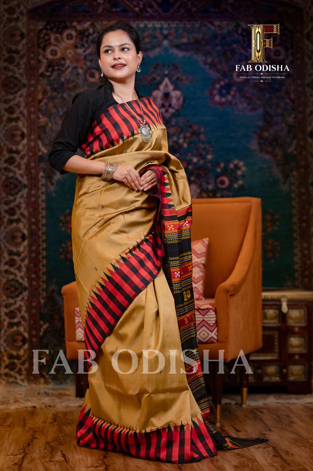 SWARNA MANIKARNIKA EXCLUSIVE MASTERWEAVE BERHAMPURI HANDLOOM PURE SILK PATTA SAREE