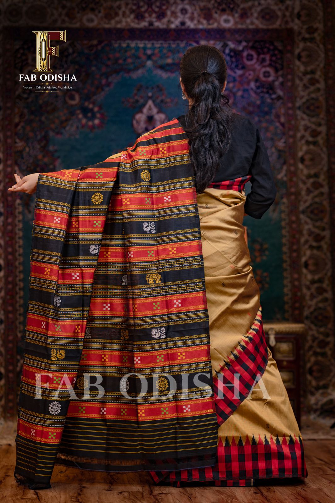 SWARNA MANIKARNIKA EXCLUSIVE MASTERWEAVE BERHAMPURI HANDLOOM PURE SILK PATTA SAREE