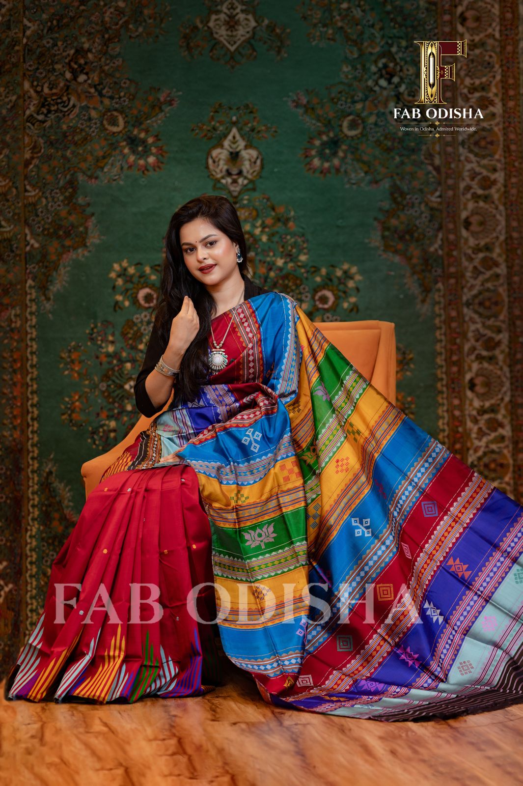 ESHANIKA SHRESHTA BERHAMPURI HANDLOOM DOUBLE AANCHAL PURE SILK PATTA SAREE