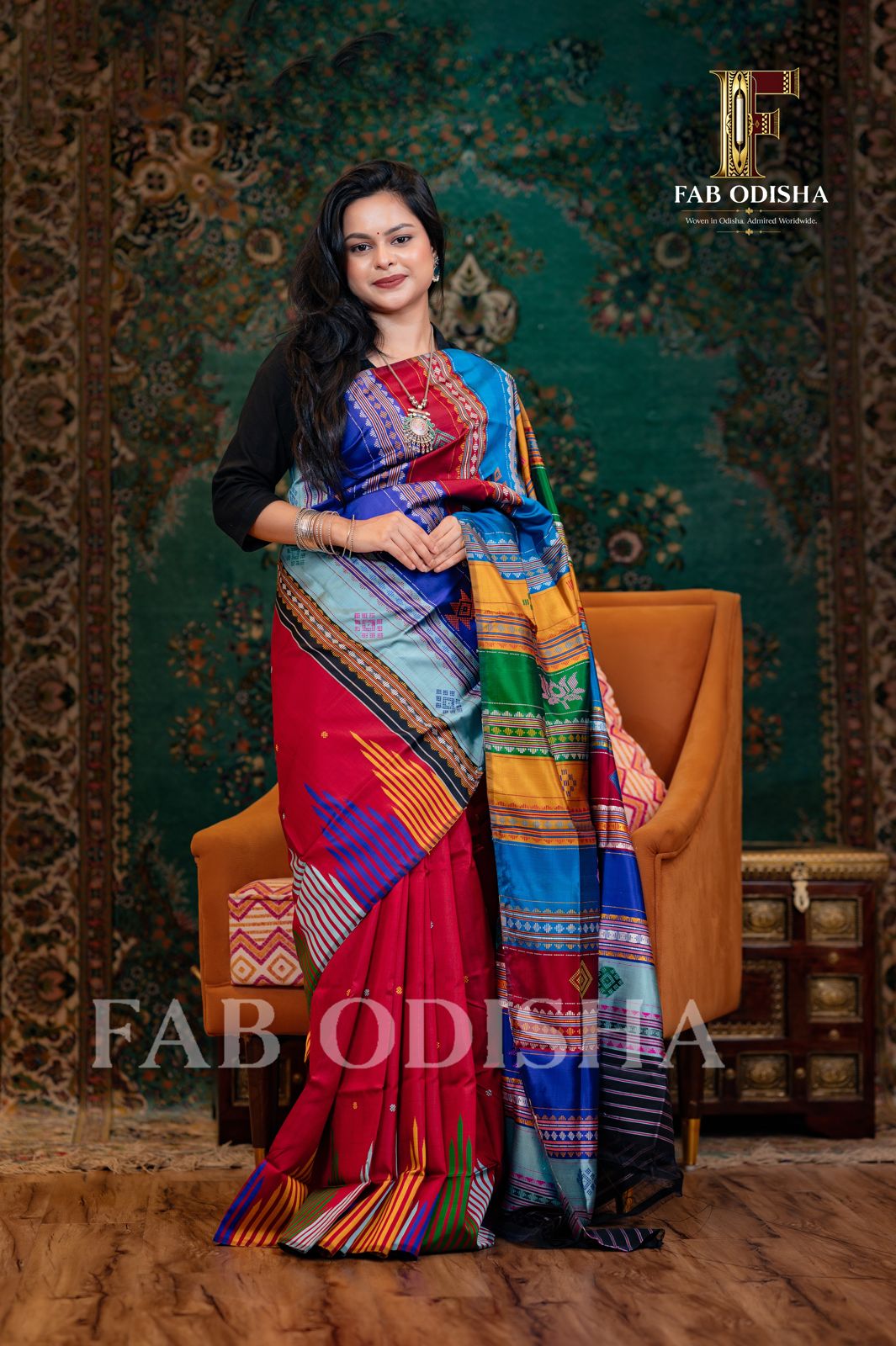 ESHANIKA SHRESHTA BERHAMPURI HANDLOOM DOUBLE AANCHAL PURE SILK PATTA SAREE