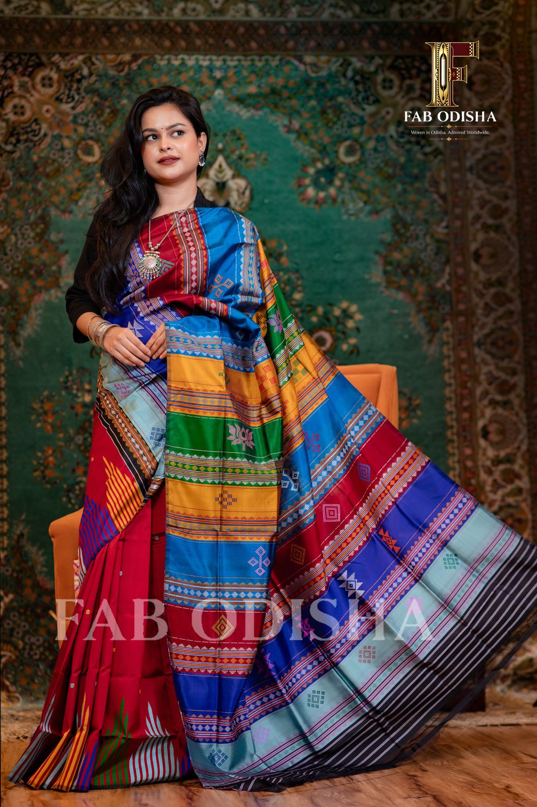 ESHANIKA SHRESHTA BERHAMPURI HANDLOOM DOUBLE AANCHAL PURE SILK PATTA SAREE