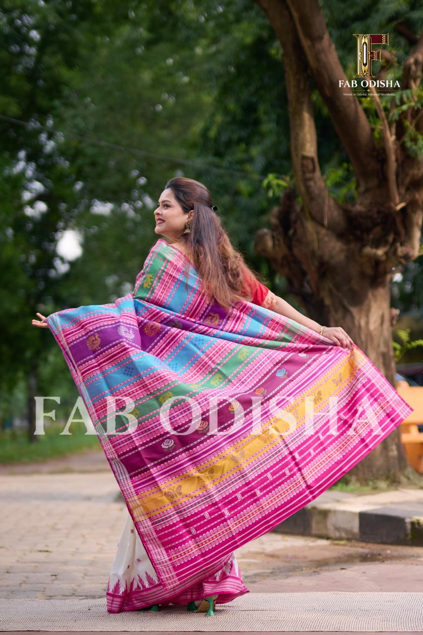 ROOP SHRINGAR BERHAMPURI HANDLOOM DOUBLE AANCHAL PURE SILK PATTA SAREE