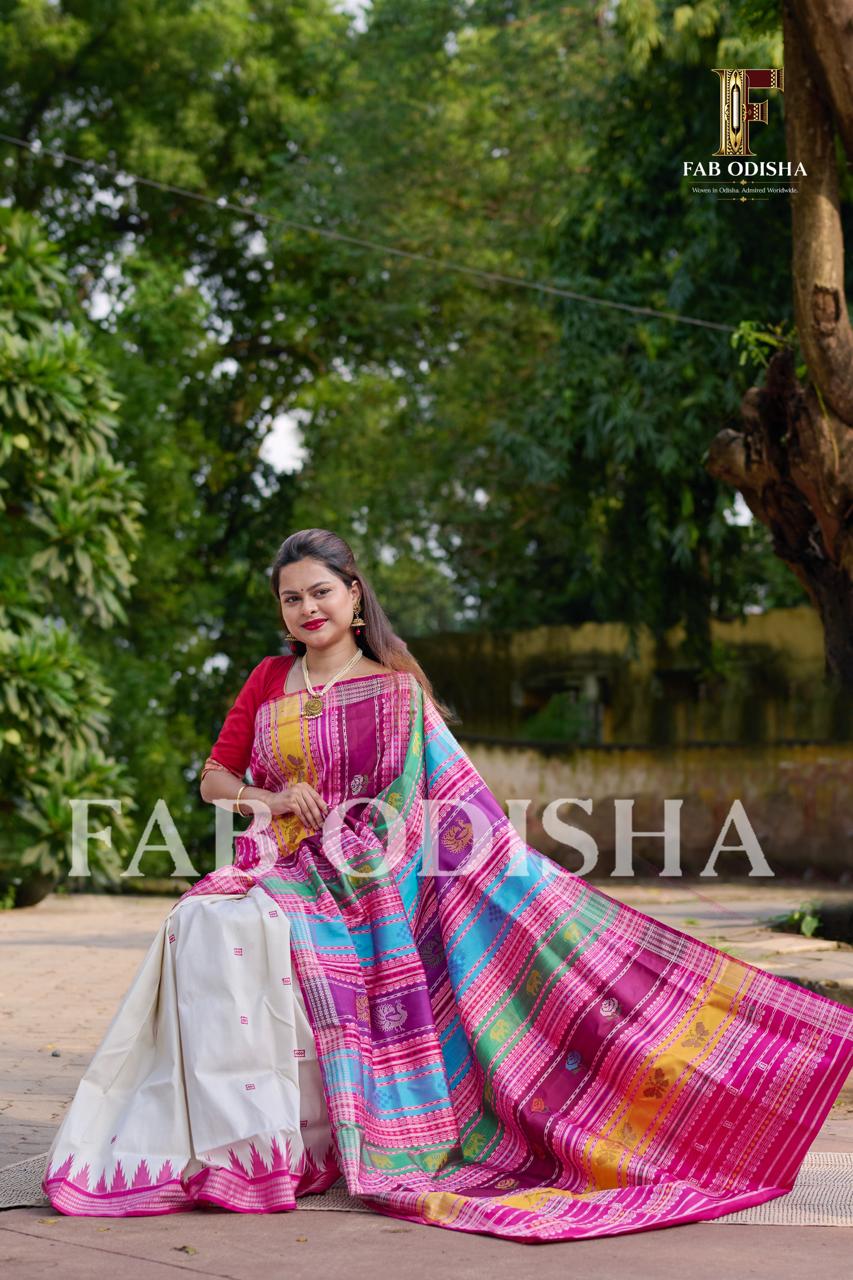 ROOP SHRINGAR BERHAMPURI HANDLOOM DOUBLE AANCHAL PURE SILK PATTA SAREE
