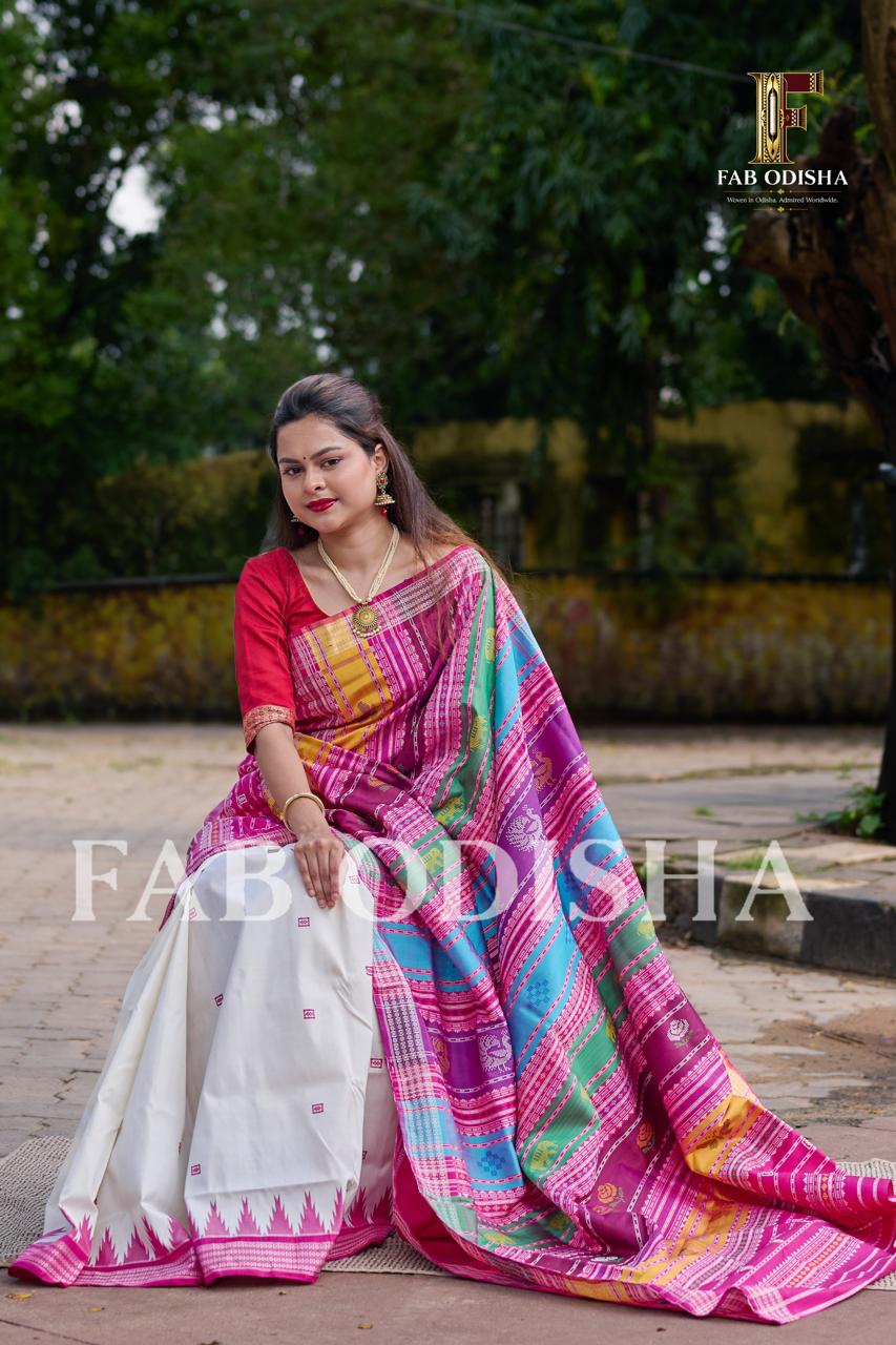 ROOP SHRINGAR BERHAMPURI HANDLOOM DOUBLE AANCHAL PURE SILK PATTA SAREE