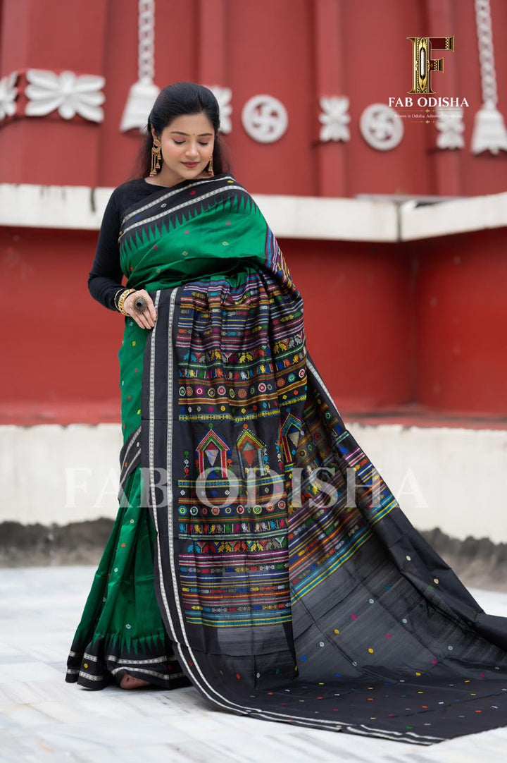 CHARULATA MANOHARI DOLABEDI HERITAGE SAMBALPURI HANDLOOM PURE SILK SAREE