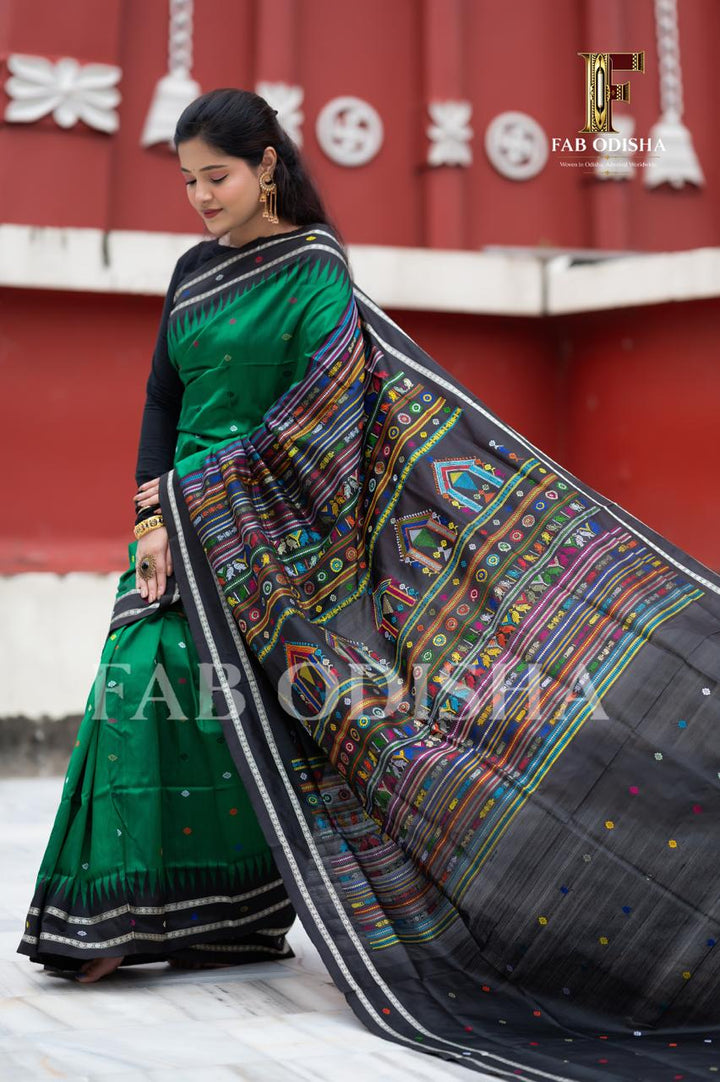 CHARULATA MANOHARI DOLABEDI HERITAGE SAMBALPURI HANDLOOM PURE SILK SAREE