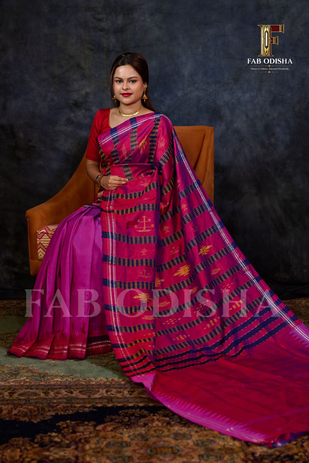SHANKHINI SUTRA BERHAMPURI HANDLOOM DOUBLE AANCHAL PURE SILK PATTA SAREE