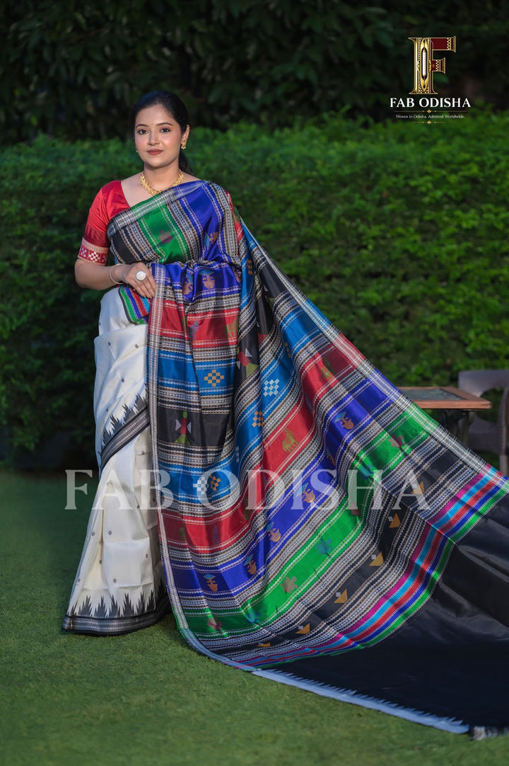 ISHANI VASTRA BERHAMPURI DOUBLE AANCHAL PURE SILK PATTA SAREE