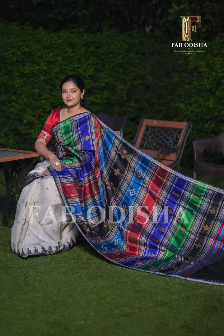 ISHANI VASTRA BERHAMPURI DOUBLE AANCHAL PURE SILK PATTA SAREE