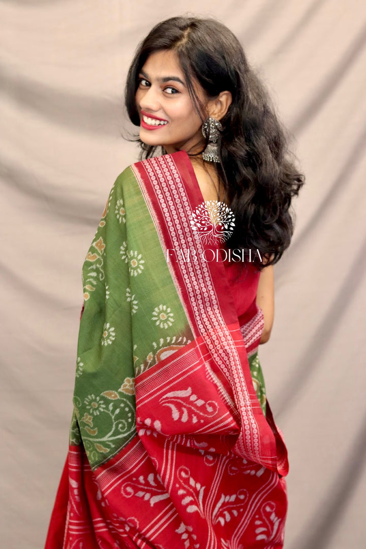 SAGE GREEN EDEN GARDEN SAMBALPURI SAREE