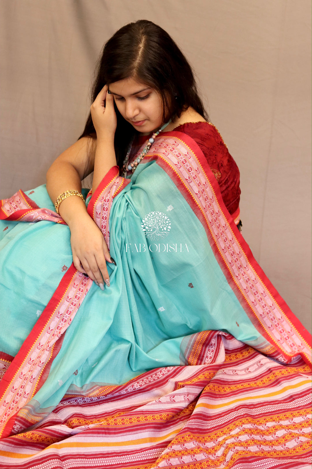 MINTY GREEN HERITAGE HABASPURI