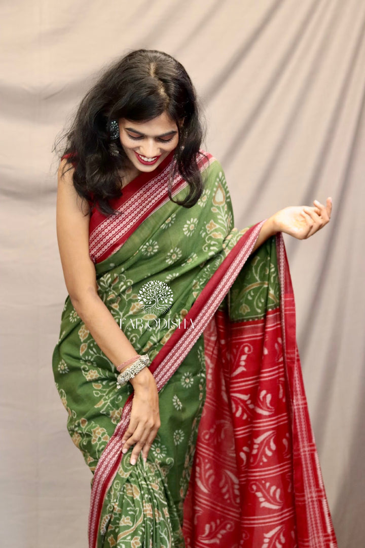 SAGE GREEN EDEN GARDEN SAMBALPURI SAREE