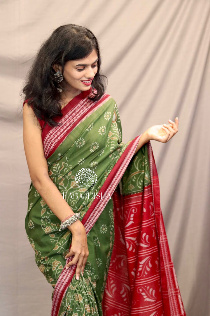 SAGE GREEN EDEN GARDEN SAMBALPURI SAREE