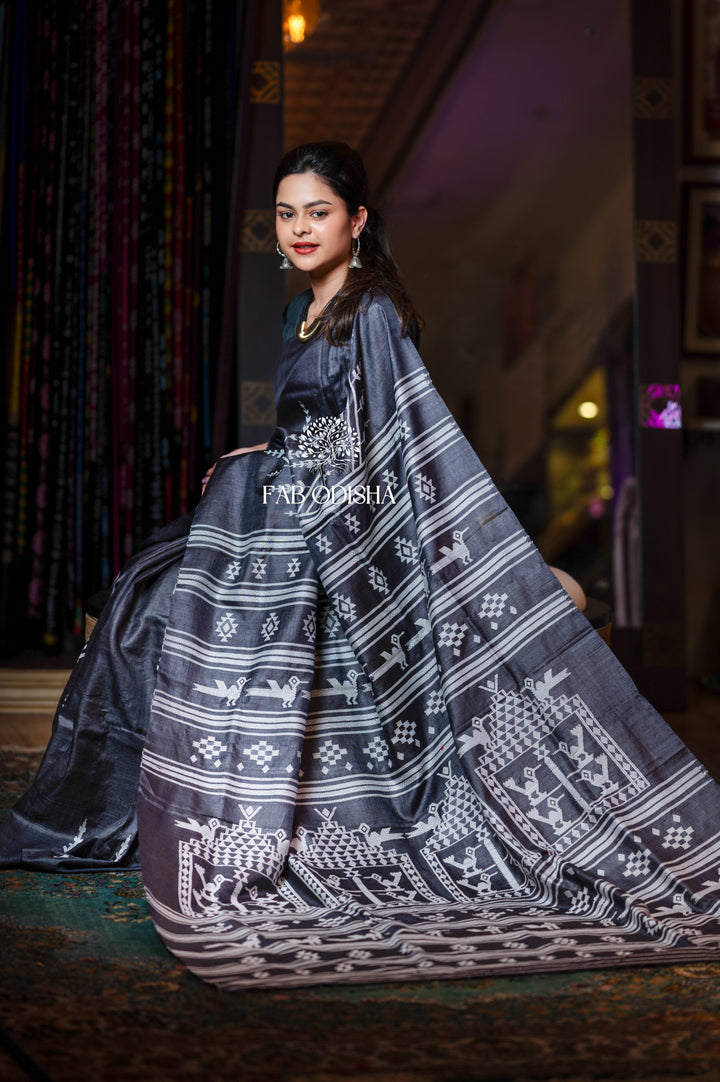 HERITAGE MASTER WEAVE DOLABEDI SUPER FINE TUSSAR SILK SAREE