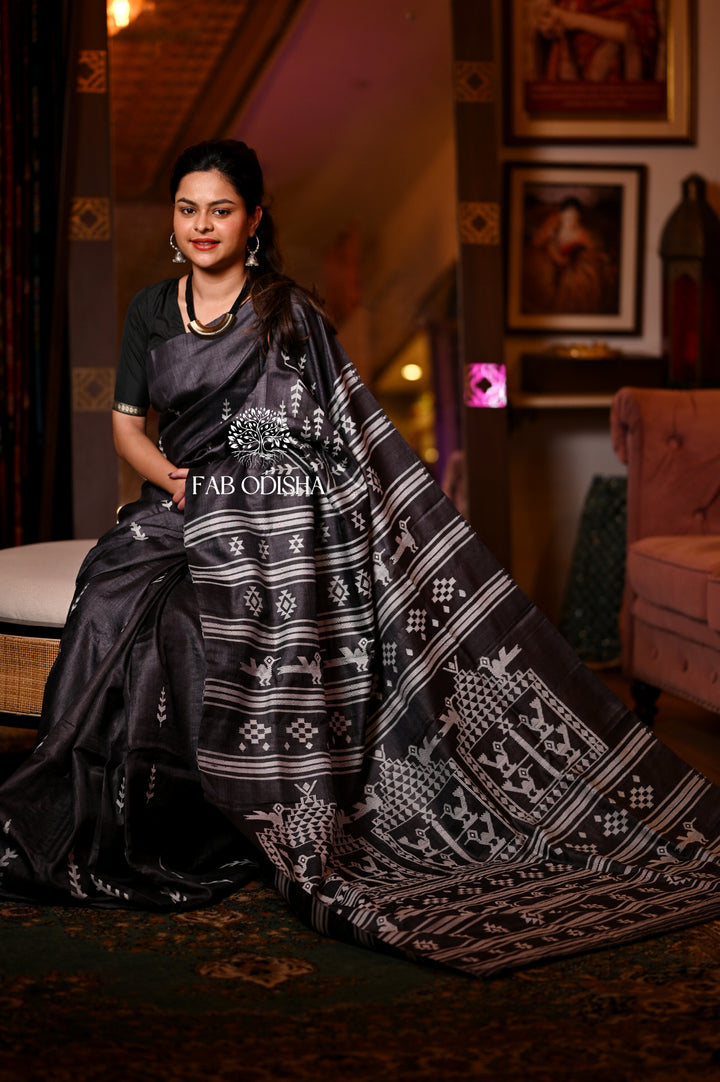 HERITAGE MASTER WEAVE DOLABEDI SUPER FINE TUSSAR SILK SAREE